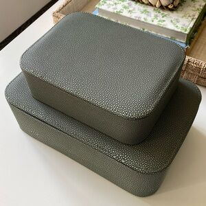 Set of 2 Studio McGee x Threshold Faux Shagreen decorative boxes